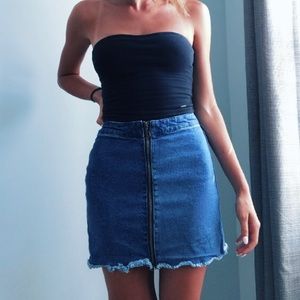 Denim Zipper Skirt | Two shades